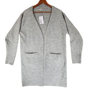 New Trim & Tailor Sweater Women's Size XL Gray Long Sleeve Open-Front Cardigan